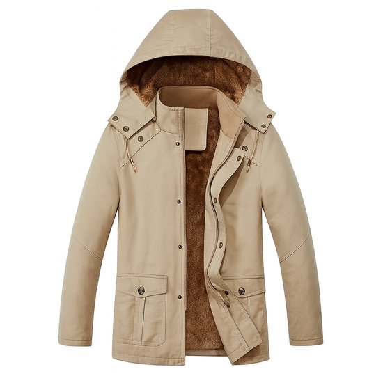 Winterjas - Herfstjas - Winterjas heren - Wintersport - Capuchon - Khaki - L - 024