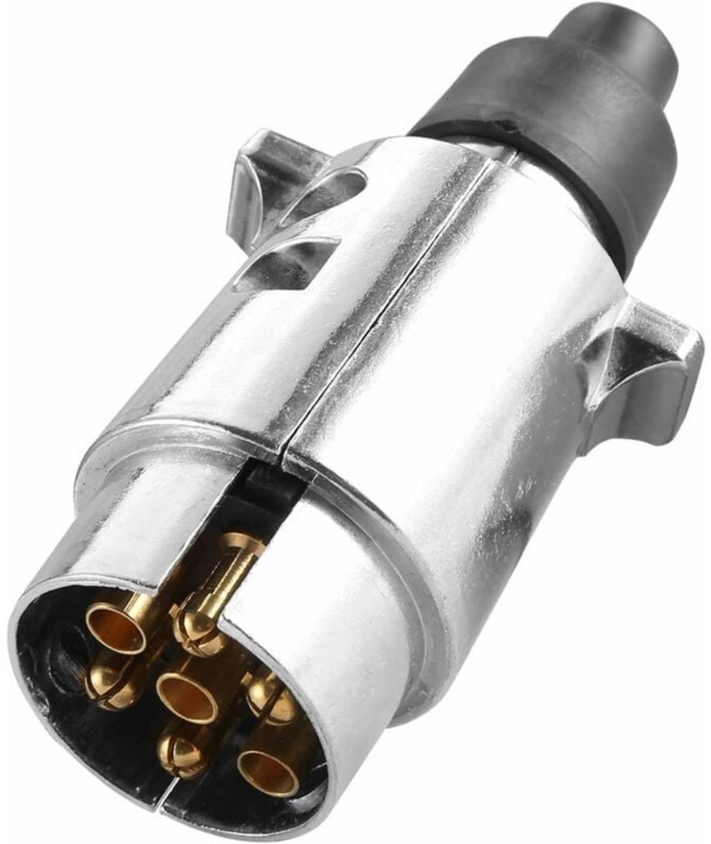 TOVBMUP 7-pins 7-polig - Aanhangwagenstekker - Metaal - Aanhangwagenconnector - Trekhaakstekker - 12V