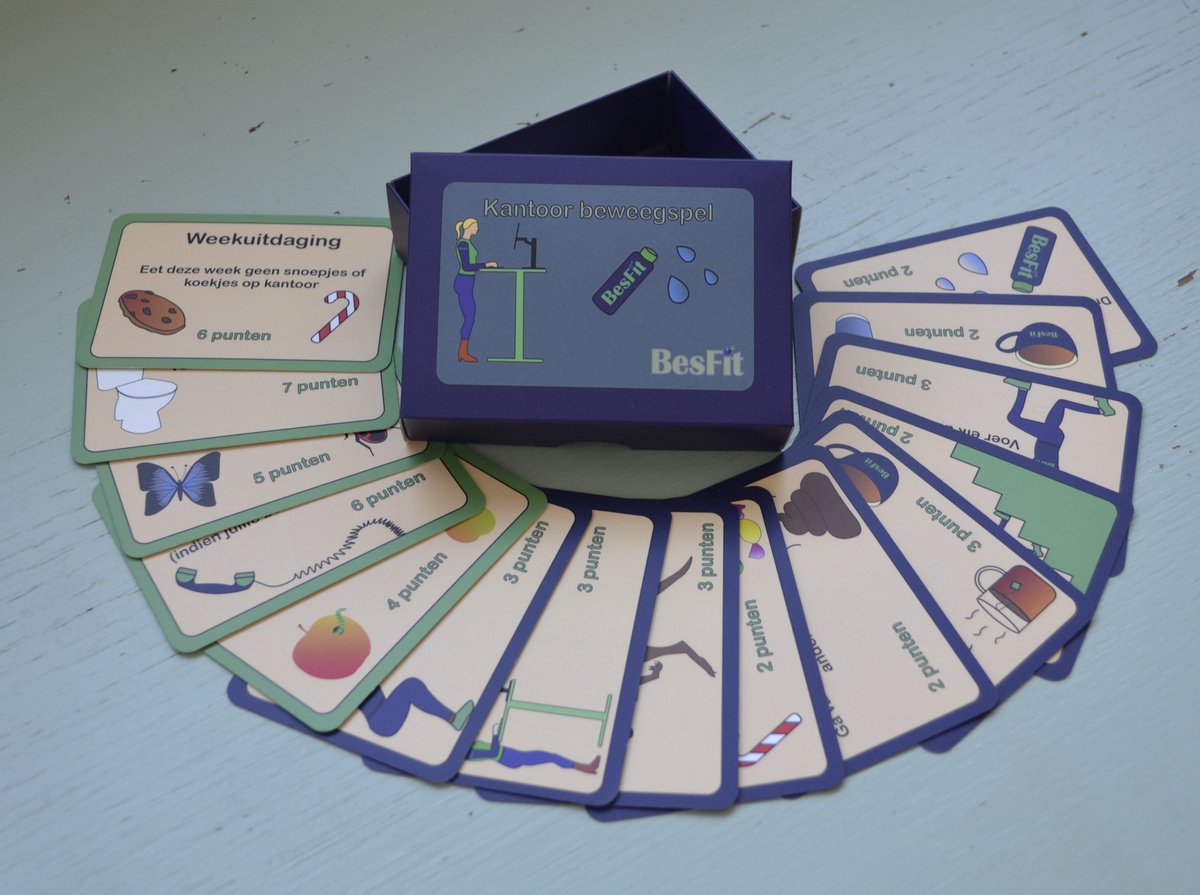 BesFit Kaartspel voor op kantoor - Beweegspel voor collega's - 46 kaarten