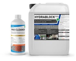 Beton waterdicht maken - Nano Coating - Beton impregneermiddel - Kelderdichting - Opstijgend vocht - Hydrablock Pro 10L (40m2) + 1L Krachtige Beton reiniger Tergeo Pro Cleaner