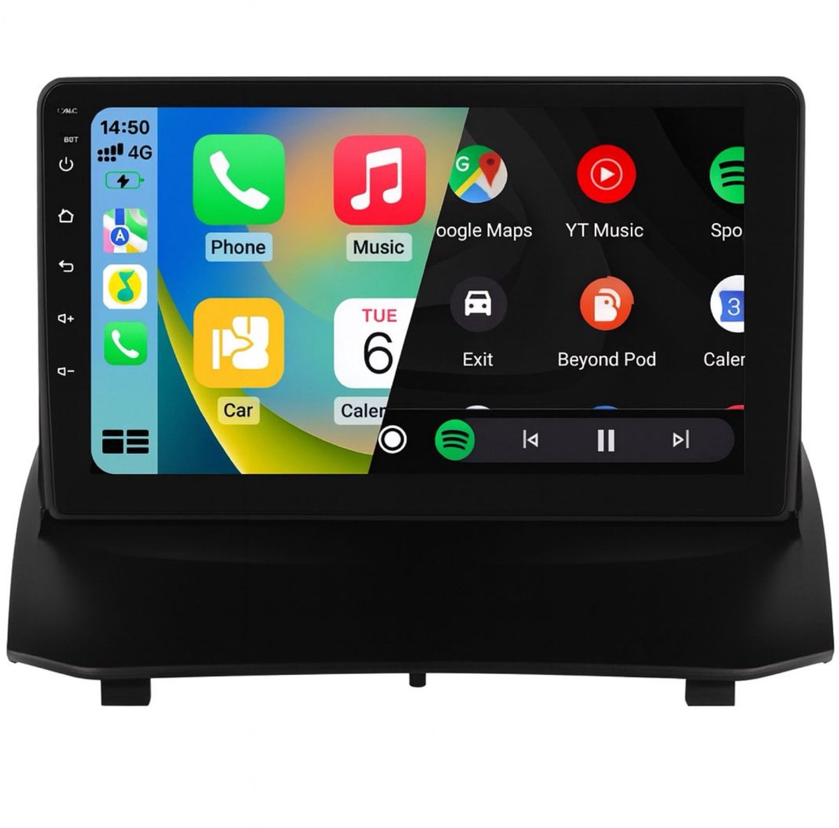 Navigatiesysteem auto met scherm - autoradio geschikt voor CarPlay en Android auto - bluetooth radio - geschikt voor Ford Fiesta 2008-2011
