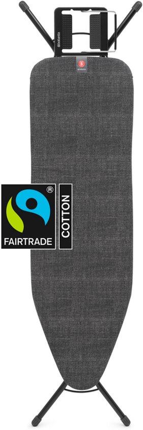 Planche à repasser Brabantia B avec porte-fer - 124 x 38 cm - Denim Black