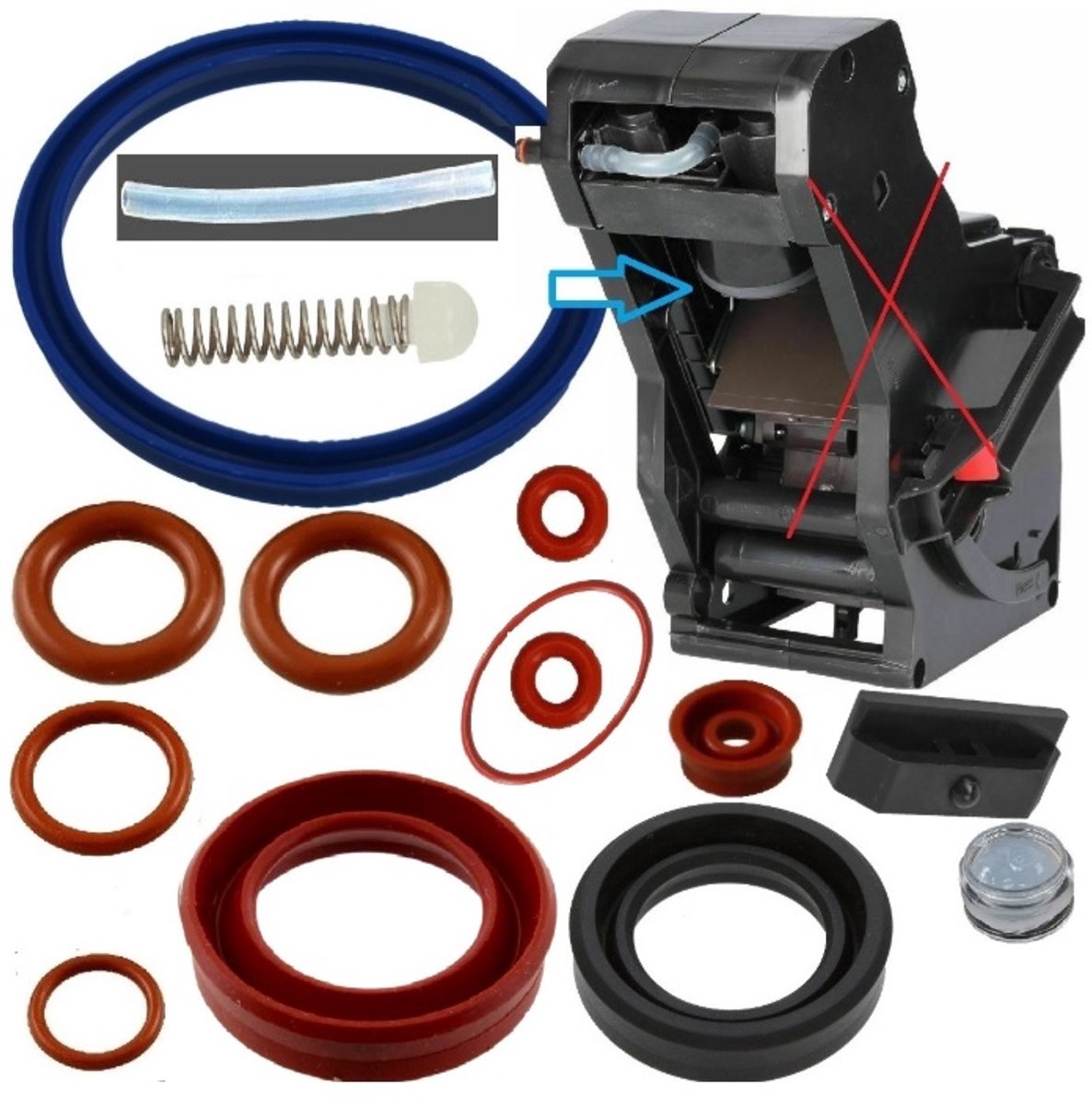 Pakkingen - reparatieset - oring - O-ring voor: Melitta / Miele / Nivona / Leveringsomvang 12 stuks afdichtingen 1 stuk ventiel 1 stuk slang 1 stuk smeermiddel 5 ml