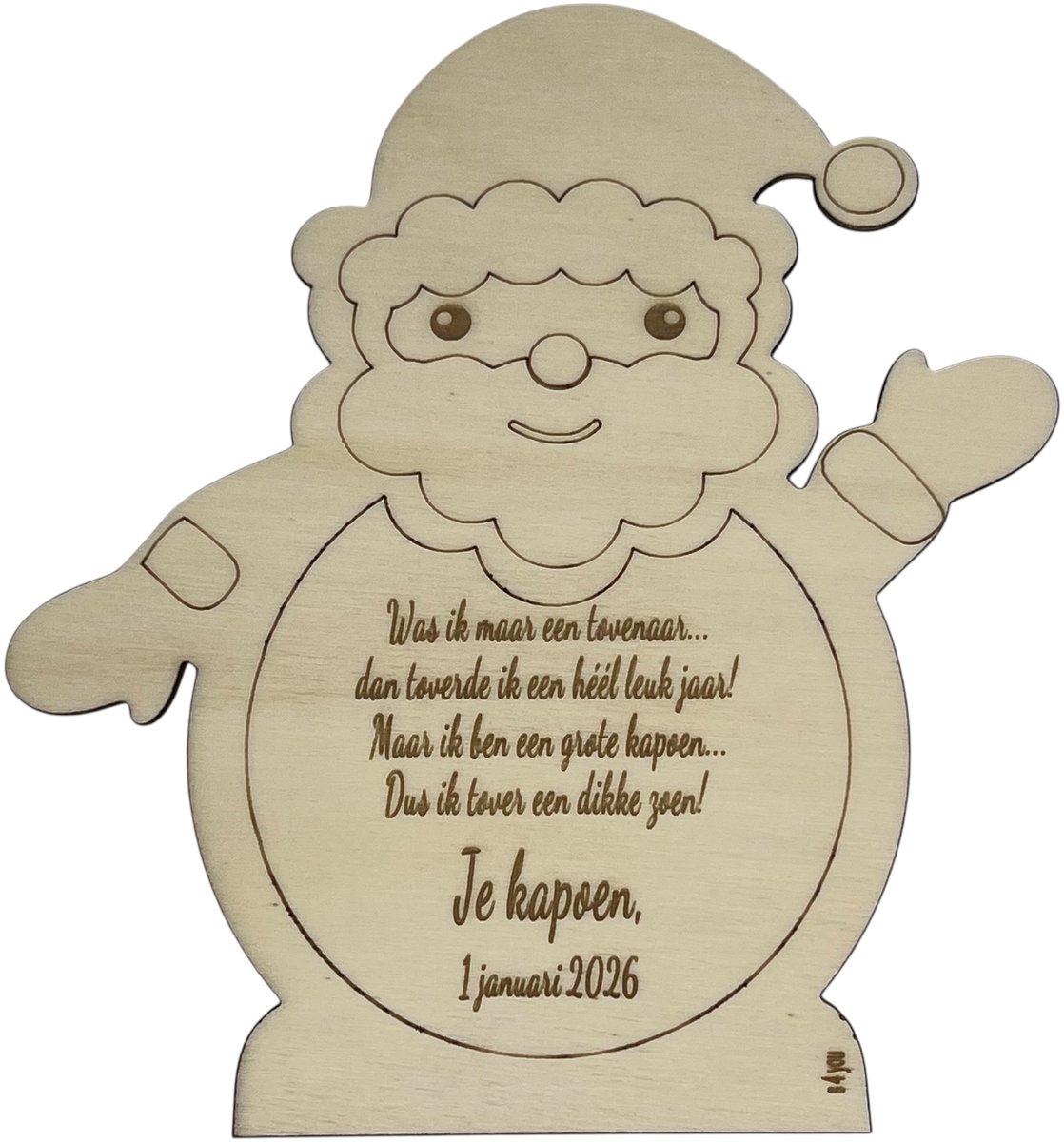 Kerstman - Houten nieuwjaarsbrief | nieuwjaar | cadeautje | peter | meter | speciaal voor jou | nieuwjaarsbrief