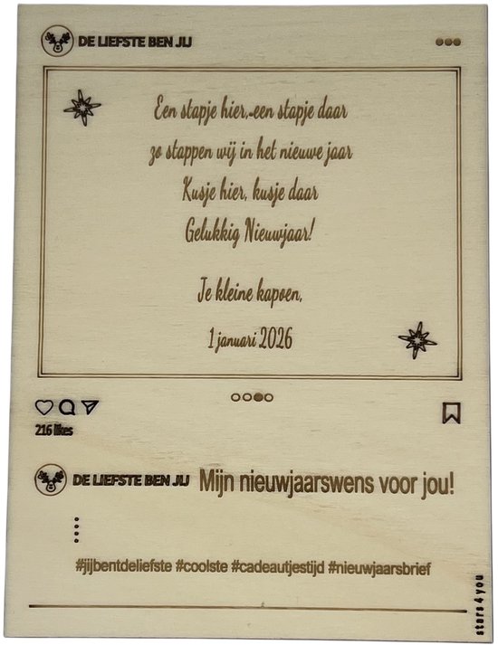 Instagram - Houten nieuwjaarsbrief | nieuwjaar | cadeautje | peter | meter | speciaal voor jou | nieuwjaarsbrief
