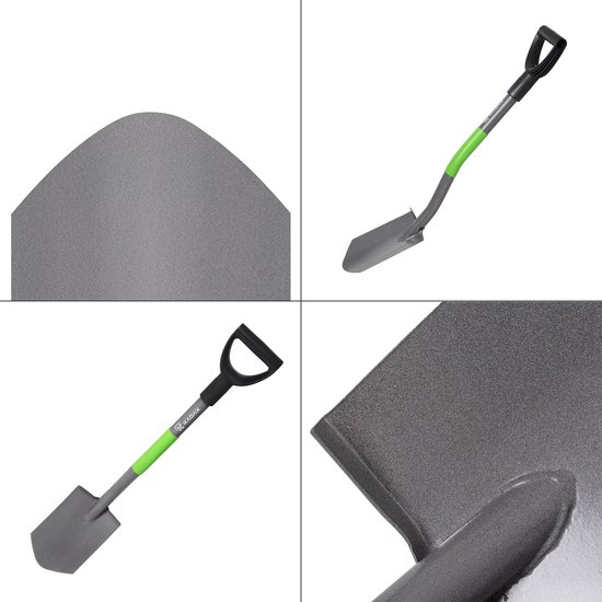 KADAX Tuinspade met metalen steel, robuuste tuinschep, spade met D-greep, kleine metalen tuinschep, tuingereedschap voor de tuin (groen-grijs) van KADAX — afbeelding 4