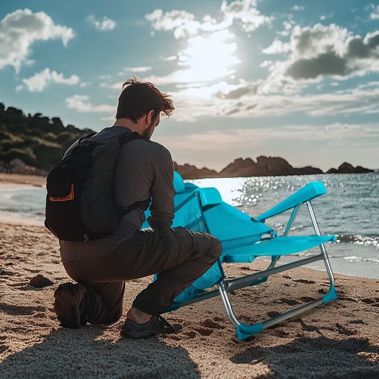 Outtec® Verstelbare Strandstoel met Kussen - Ligstoel - Tuinstoel - Campingstoel - Ligbed - tot 120 kg - Opvouwbare van Merkloos — afbeelding 3