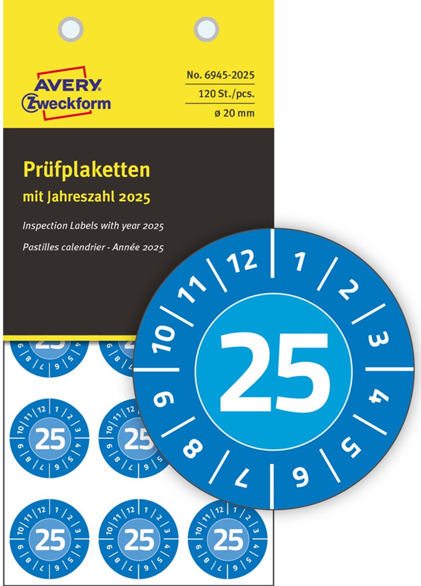 Controleplaketjes 2026, Afpelbaar, Groen, 20 mm