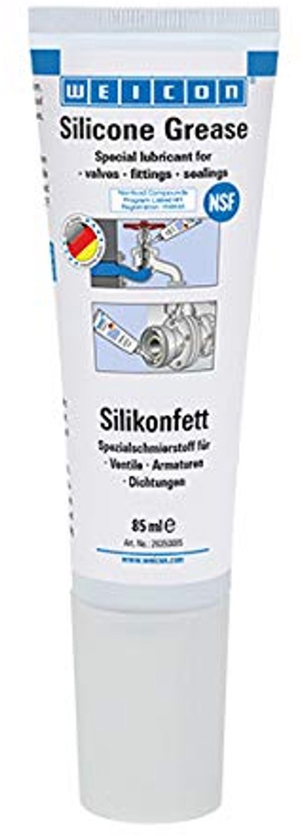 WEICON Siliconenvet – Transparant – sterk smeermiddel voor ventielen, armaturen, afdichtingen