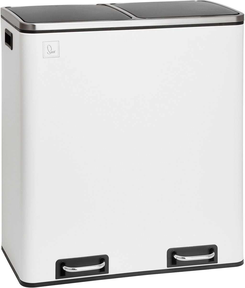 TM2X30 Pedaalemmer 60 liter - Afvalbak Afvalbak ontwerp afvalscheiding prullenbak keuken organisatie scheidingssysteem wit