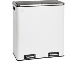 TM2X30 Pedaalemmer 60 liter - Afvalbak Afvalbak ontwerp afvalscheiding prullenbak keuken organisatie scheidingssysteem wit