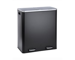 TM2X30 Pedaalemmer 60 liter - Afvalbak Afvalbak ontwerp afvalscheiding prullenbak keuken organisatie scheidingssysteem zwart