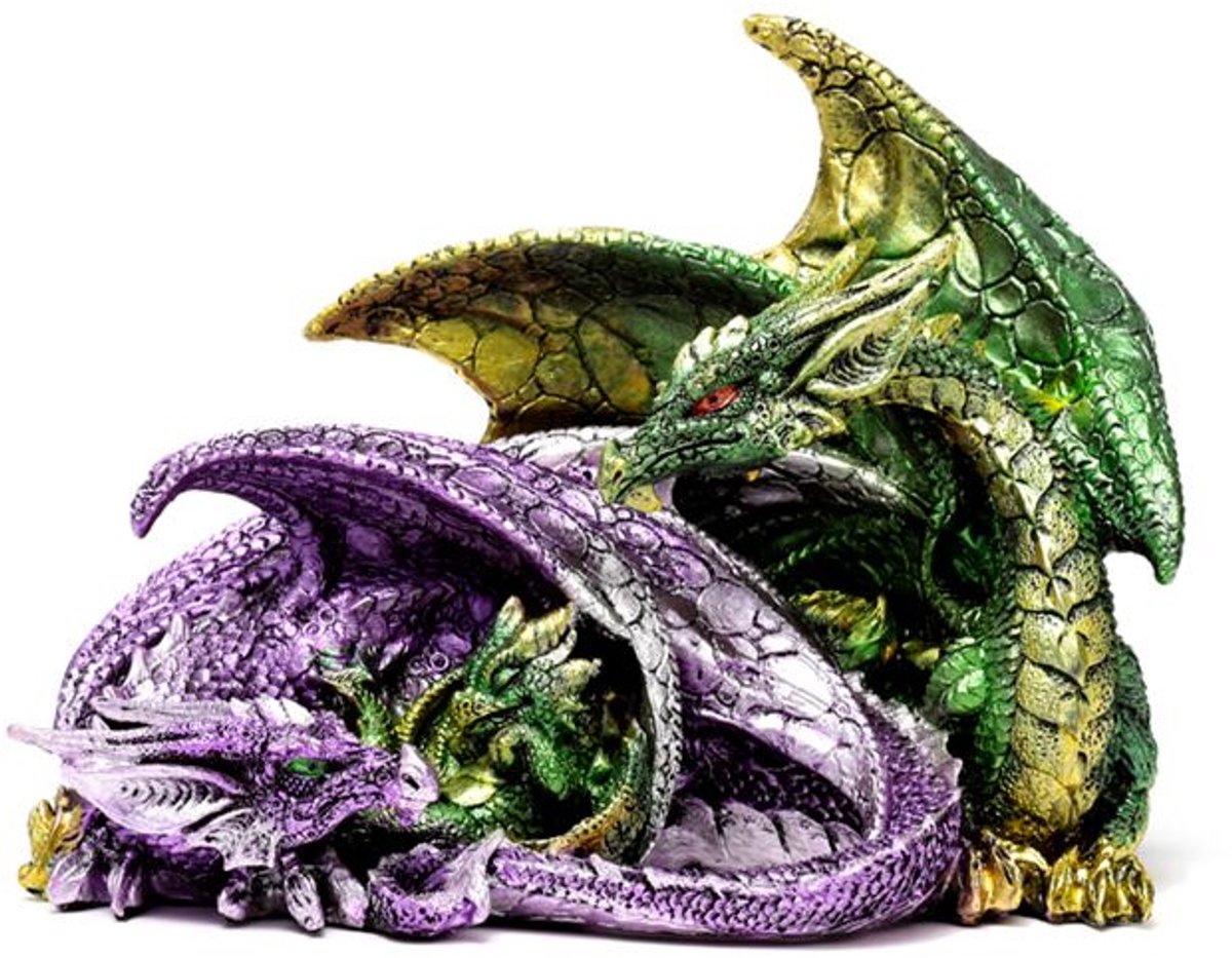 puckator Enchanted Nightmare Draken Familie – Decoratief Beeld paars groen