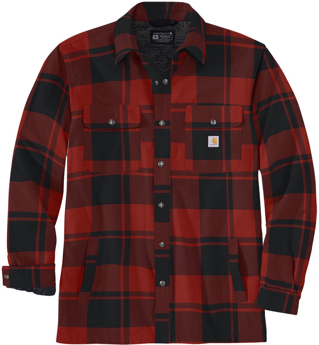 Carhartt Jacke Flannel Sherpa-Lined Shirt Jac Red Ochre-2XL