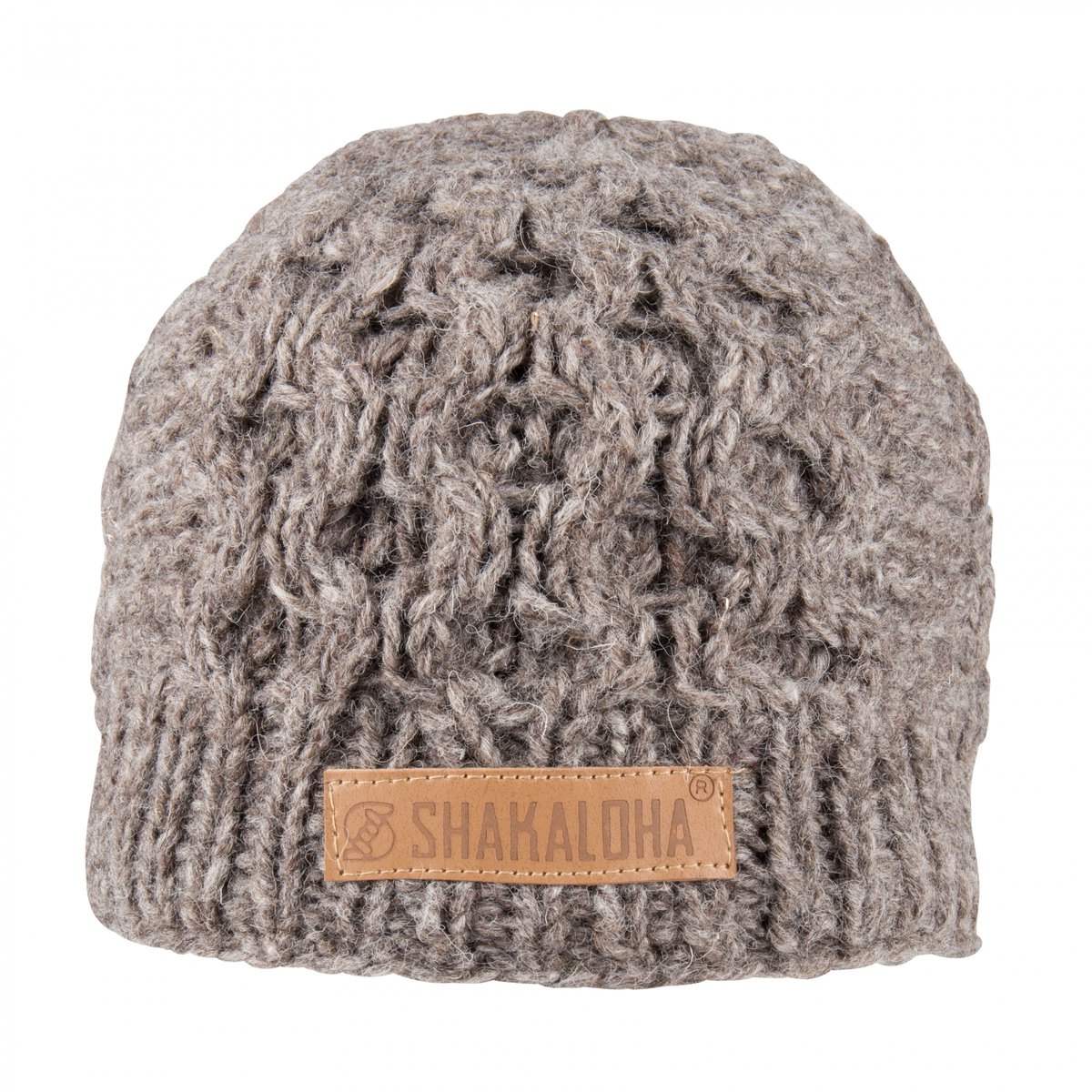 Shakaloha Gebreide Wollen Muts Heren & Dames Beanie Hat van schapenwol met polyester fleece voering - Bar Beanie LBrown Unisex - One Size Wintermuts