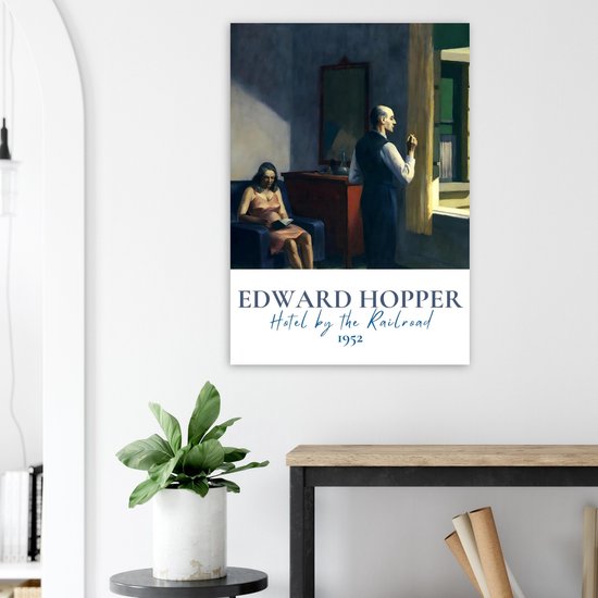 Artfulprints Poster Edward Hopper - Hotel by the railroad 70x100 cm - exclusief lijst