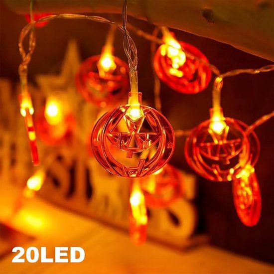 Halloween Fairy Lights - Halloween Pompoen-Slingerlampjes met Timer