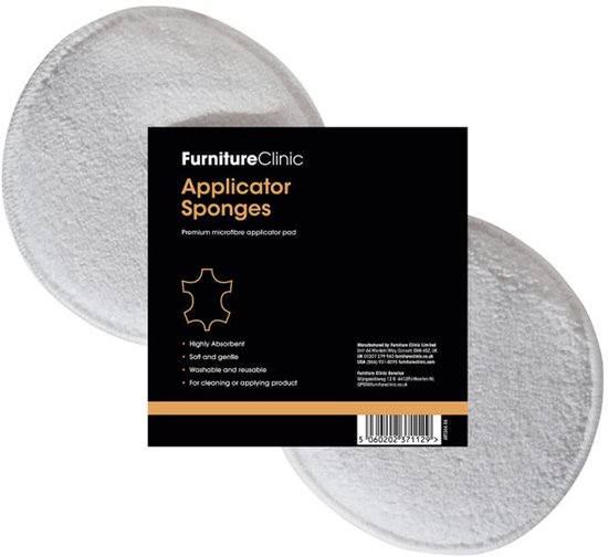 Applicator Spons 2stuks | Furniture Clinic | 2x Microvezel Doek Pads voor het reinigen en aanbrengen van was, balsems, oliën en crèmes | Spons |