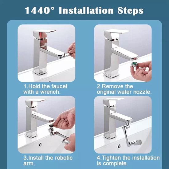 STOAT® Waterkraanverlenging. 30 cm Gemaakt van roestvrij staal 304. Fixeerbare richting. Handig voor tandenpoetsen en wassen van gezicht, haren wassen en water opvangen. (30cm