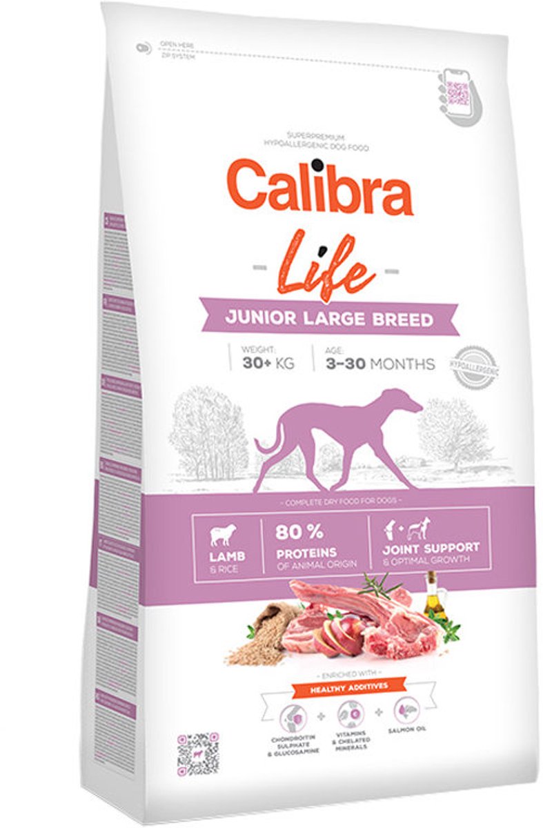 Calibra Calibra Dog Life Junior Large Breed - Lam - 2,5 kg