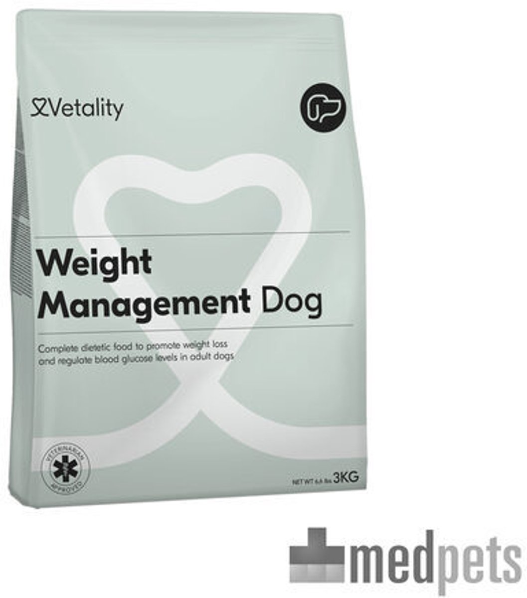 Vetality Hondenvoer Droog - 2 x 3 kg - Dieetvoeding Hond bij Overgewicht - Verlaagd Energiegehalte en Hoog Vezelgehalte - voor Volwassen Honden - Voordeelverpakking