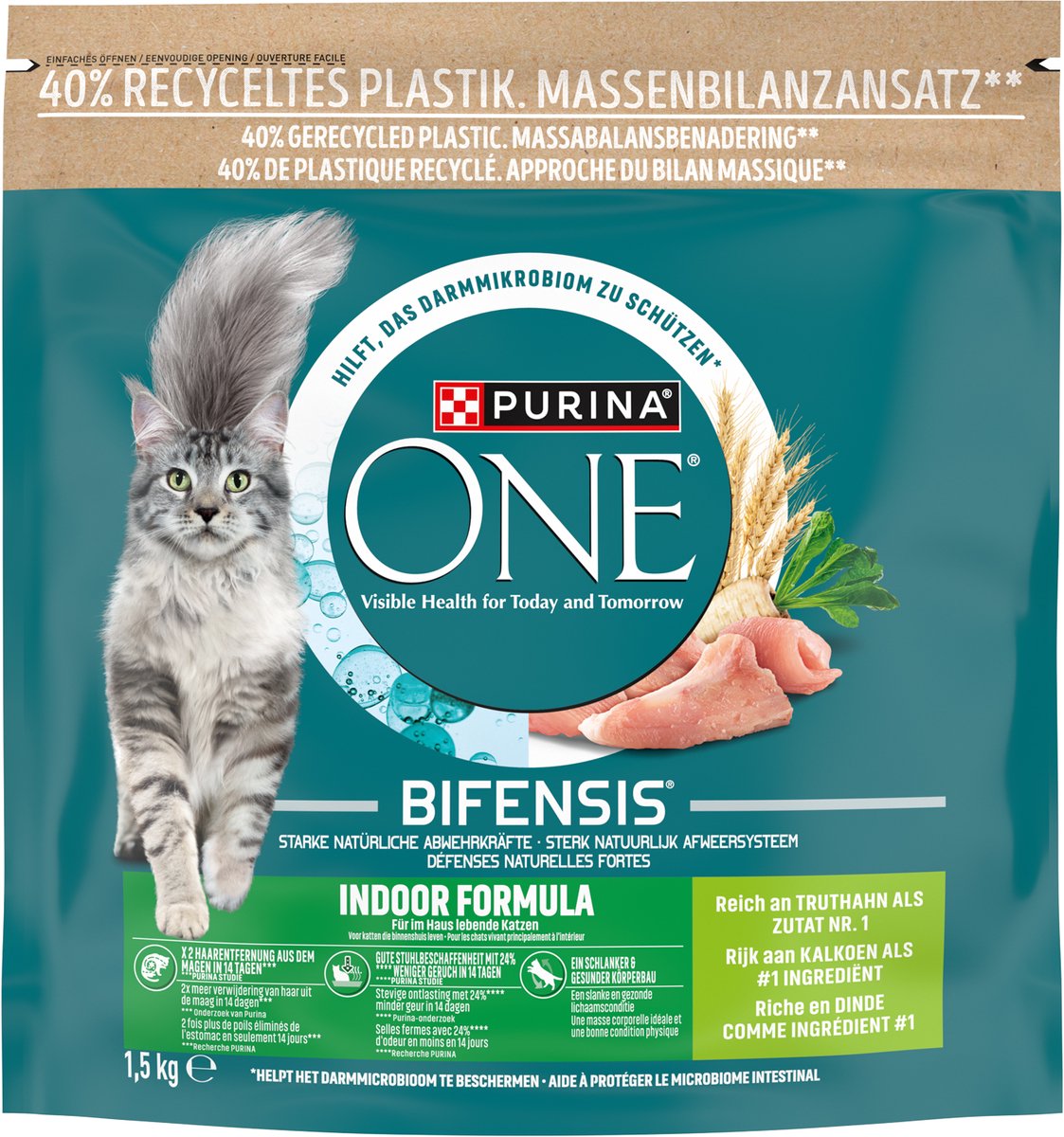 Purina One Purina ONE Adult Indoor - Kalkoen - 2 x 3 kg