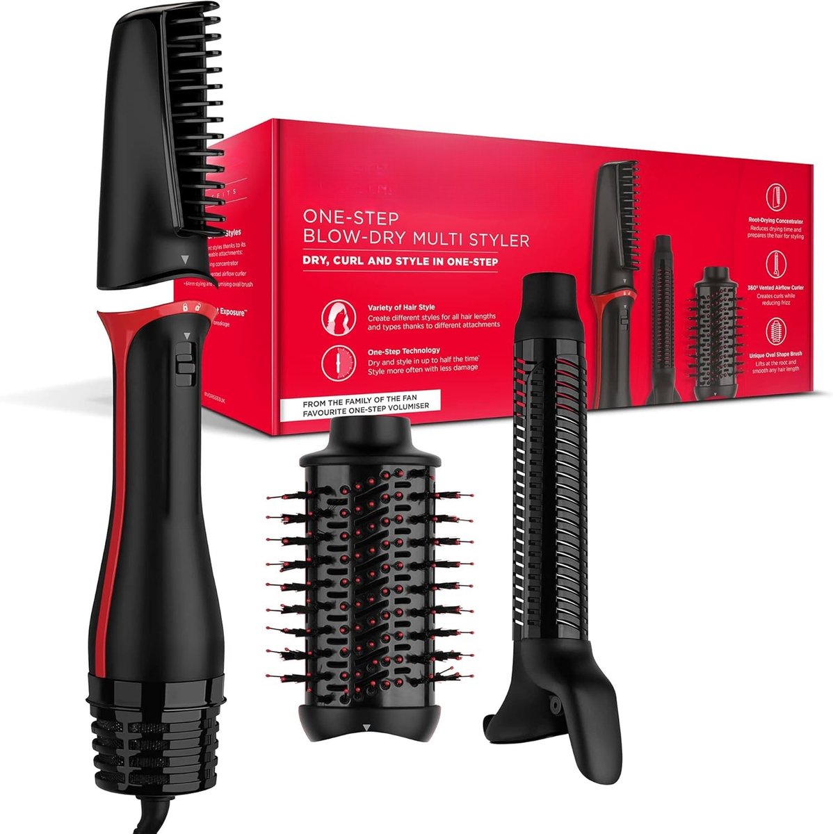 SNJY® Multistyler - Airstyler - Fohnborstel - 820 W - Zwart