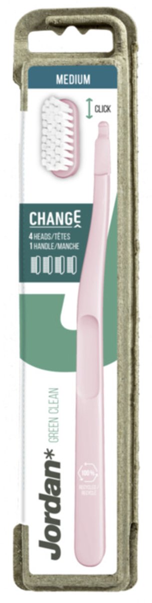 Jordan Green Clean Tandenborstel Medium - 3 x 4 stuks - Voordeelverpakking