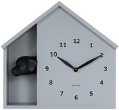 Karlsson Horloge murale Peeking Doggy - Gris - 24.9x24.9x27cm - Plastique - Horloge Murale - Moderne