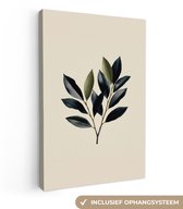 Tableau sur toile 80x120 cm - Décoration murale Ovale - Vert olive - Simple - Décoration murale salon - Décoration chambre - Accessoires chambre - Tableaux sur toile