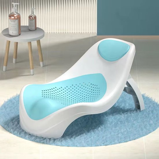 Basoo 2-in-1 Baby Badzitje – Comfortabele & Veilige Draagbare Baby Bath Seat in Blauw