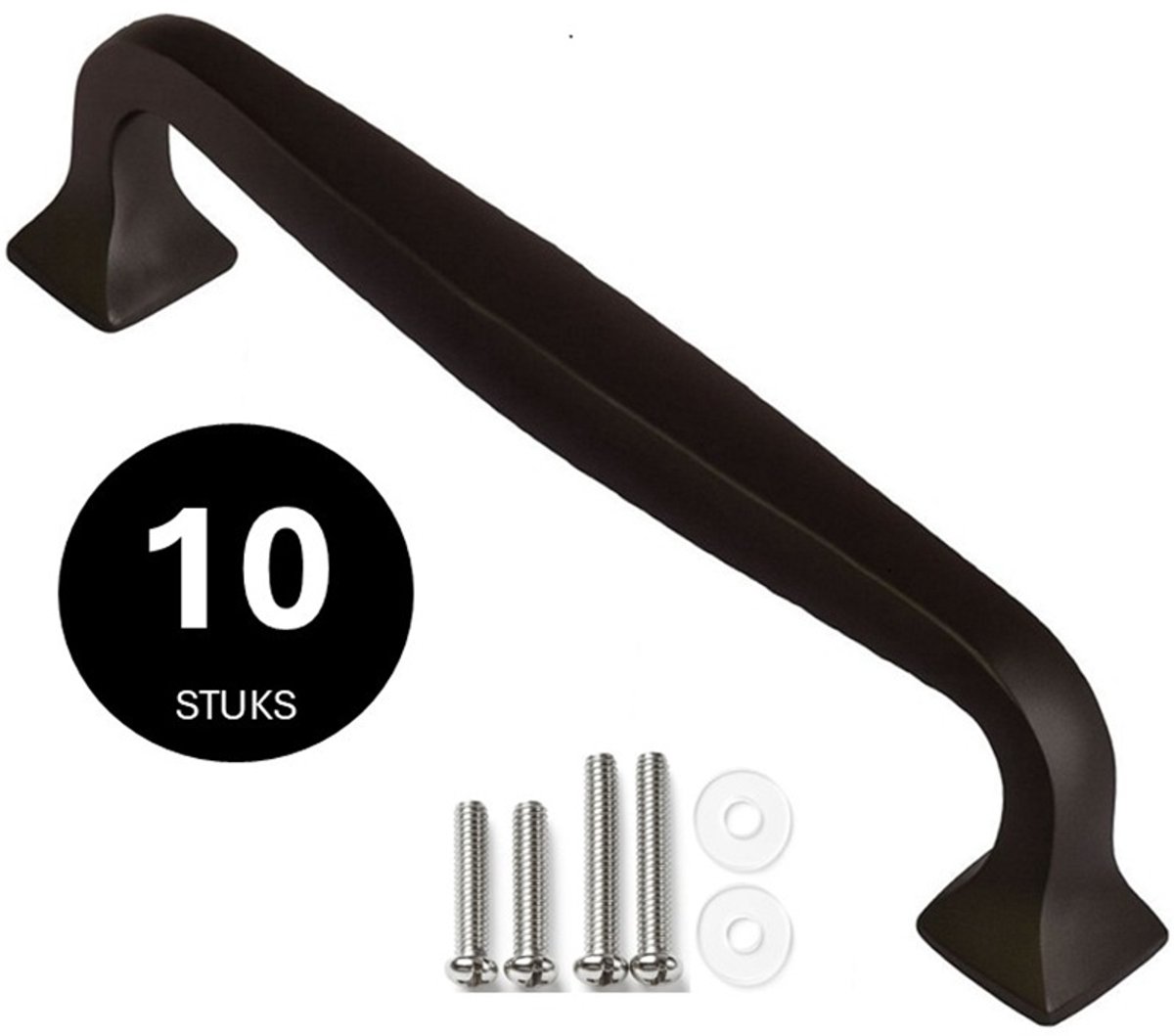 Handgreep zwart - Handgrepen zwart 128mm - 10 stuks - Handgreep kast - Meubelgrepen - Keukengreep zwart - Kastgrepen - Handgrepen keukenkastjes - Meubelgreep - Handgrepen voor deurtjes - handgreep keuken - Deurgreep - ladegreep - incl schroeven