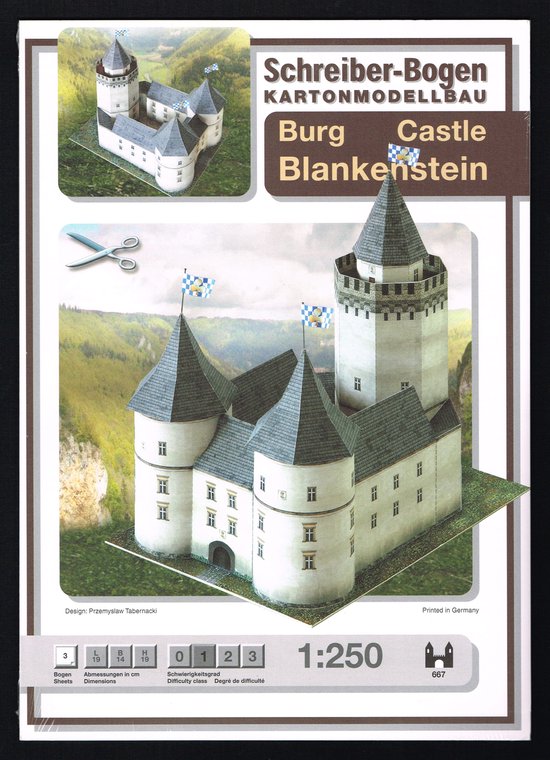 Kartonnen bouwplaat Burcht Blankenstein 1:250