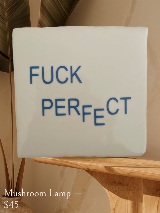 Carreau Hip avec texte - Fuck Perfect- Wit- Citation - Cadeau - Juste comme ça - Drôle