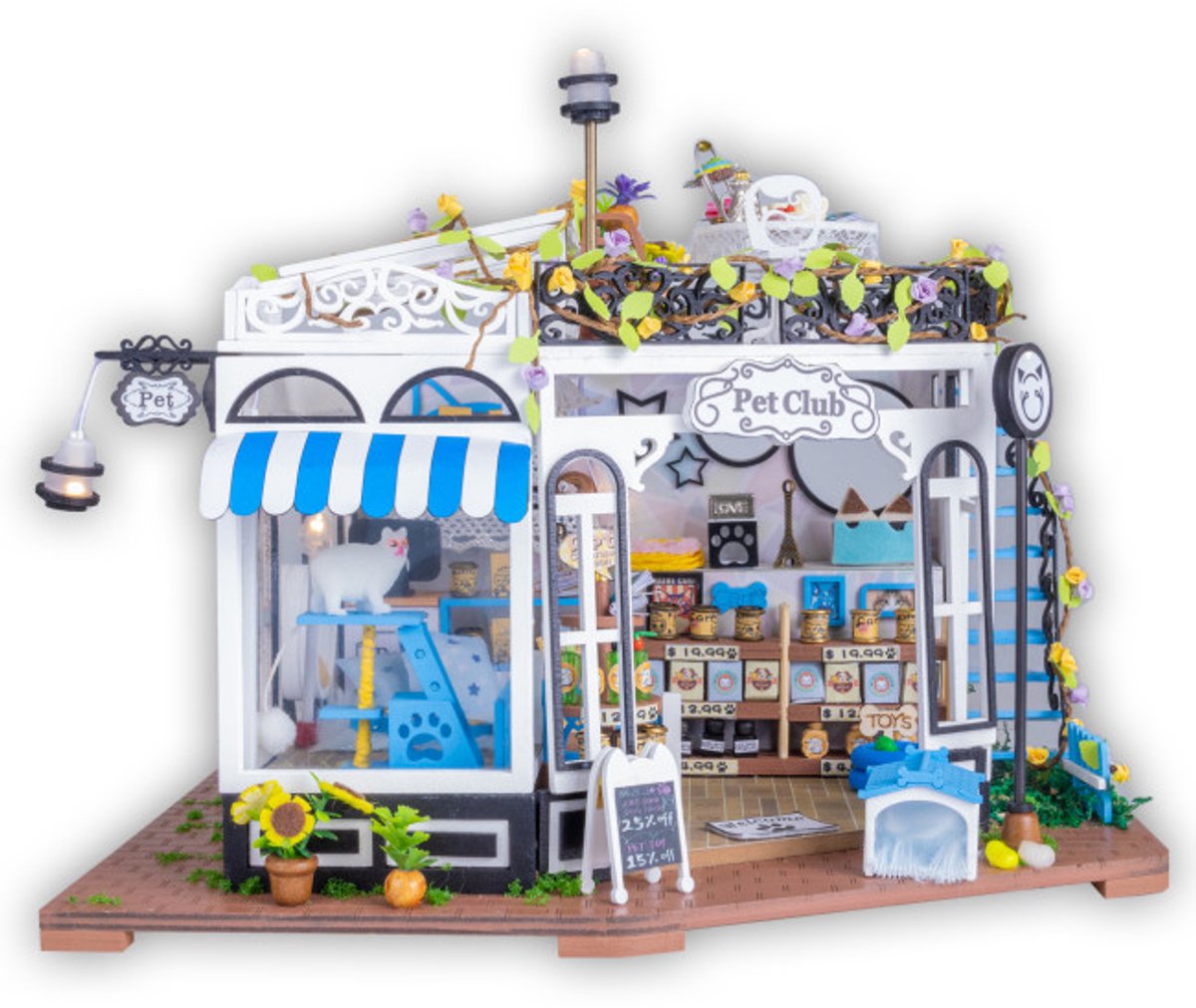 Miniatuur Bouwpakket L Dierenwinkel voor Volwassenen & Kinderen - 3D Puzzel - Houten Poppenhuis - Knutselen - Hobby - Jongens / Meisjes - DIY Modelbouw - Crafts&Co