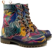 Bottes Goby Tropical Leaves pour femme – Bottes femmes main – Cuir vegan – Pointure 42