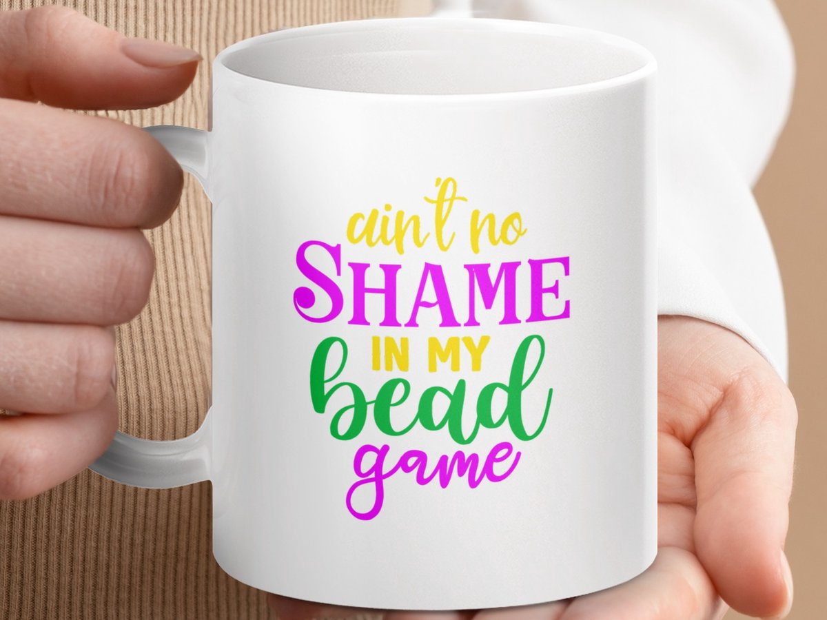 Mok Geen Schaamte In Mijn Bead Game Beker, Bead Beker, Bead Gift, Mardi Gras, Beker