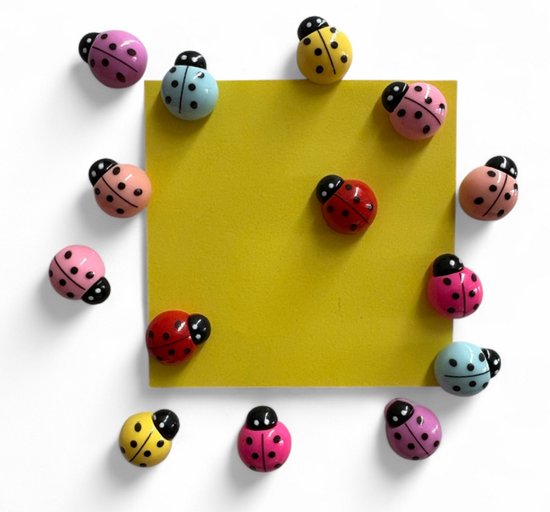 Foto: Tlvx 14 stuks vrolijke lieveheersbeestjes magneten 3d leuke koelkast magneet sterke kleur foto magneetjes whiteboard magneet speel en leer magneten school boodschappenlijst notitie memo bord kantoor schoolbord magneet set