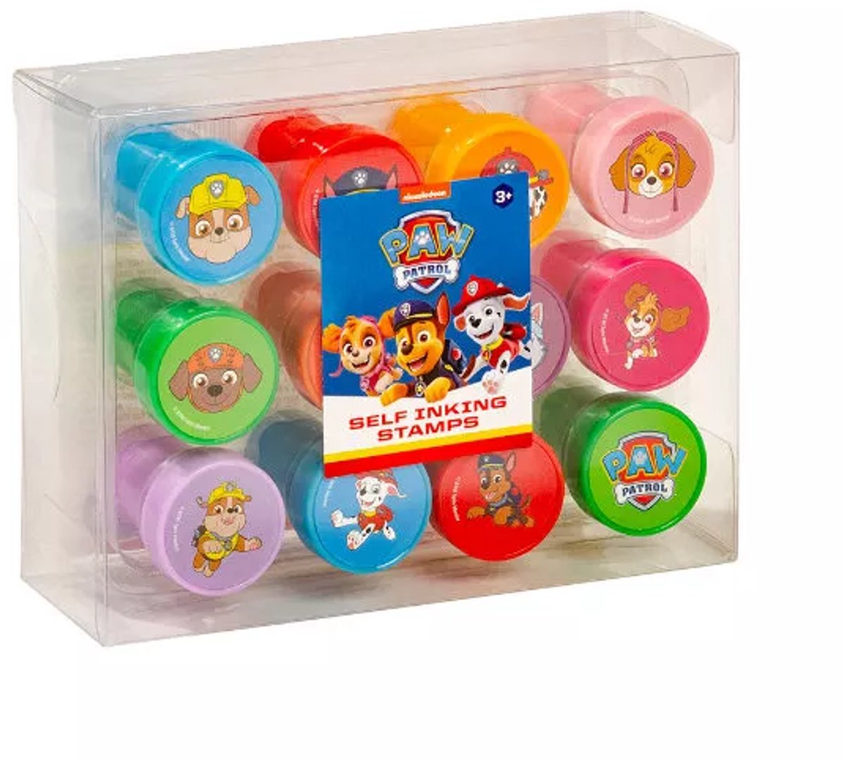 Paw Patrol Stempelset voor kinderen – 12 stempels met Chase, Marshall, Skye en andere pups – Inclusief inktkussen – Creatief knutselplezier voor jongens en meisjes – Educatief speelgoed – Vanaf 3 jaar – Leuk cadeau voor Paw Patrol fans