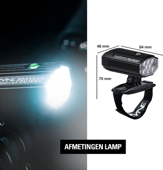 Lezyne Helmet Micro Drive Pro 1000+ - Fietslicht voorlicht - USB-C Oplaadbare Fietslamp - Incl. Helm Bevestiging - Waterdicht fietsverlichting - 1000 lumen - Zwart — afbeelding 3