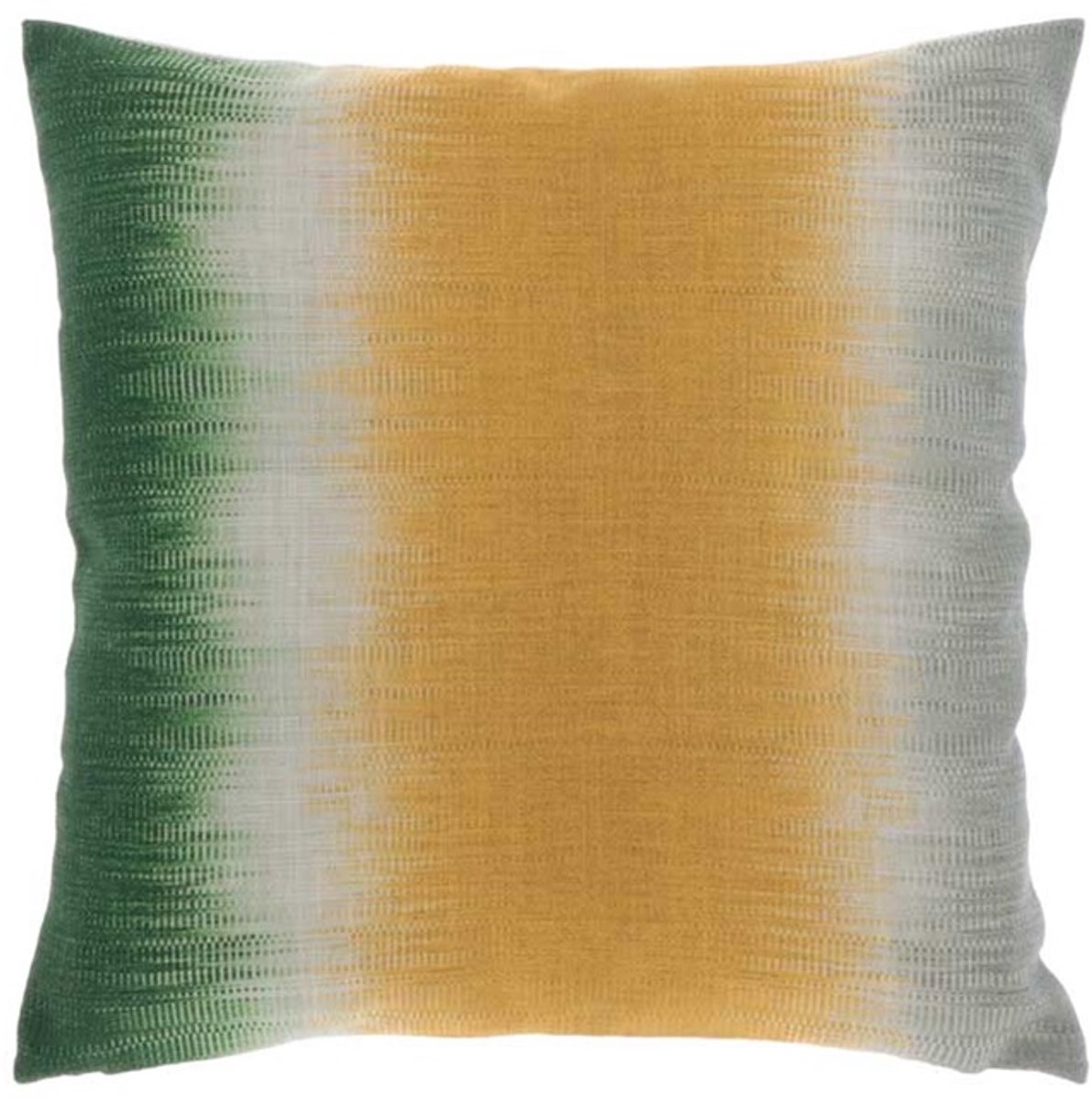 Unique Living Kussen Linnen Print - Groen, Geel, Wit - 45x45cm - Kussen woonkamer of slaapkamer Meerkleurig