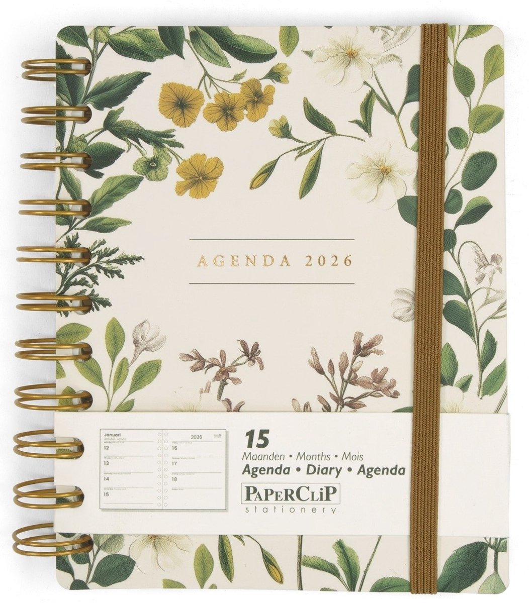 Flexi cover agenda - 2026 - Botanica - Wit