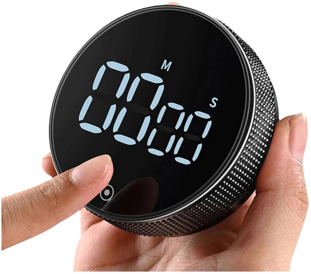 Magnetische Digitale Kookwekker - Roterende Countdown Timer met LED Display - Zwart