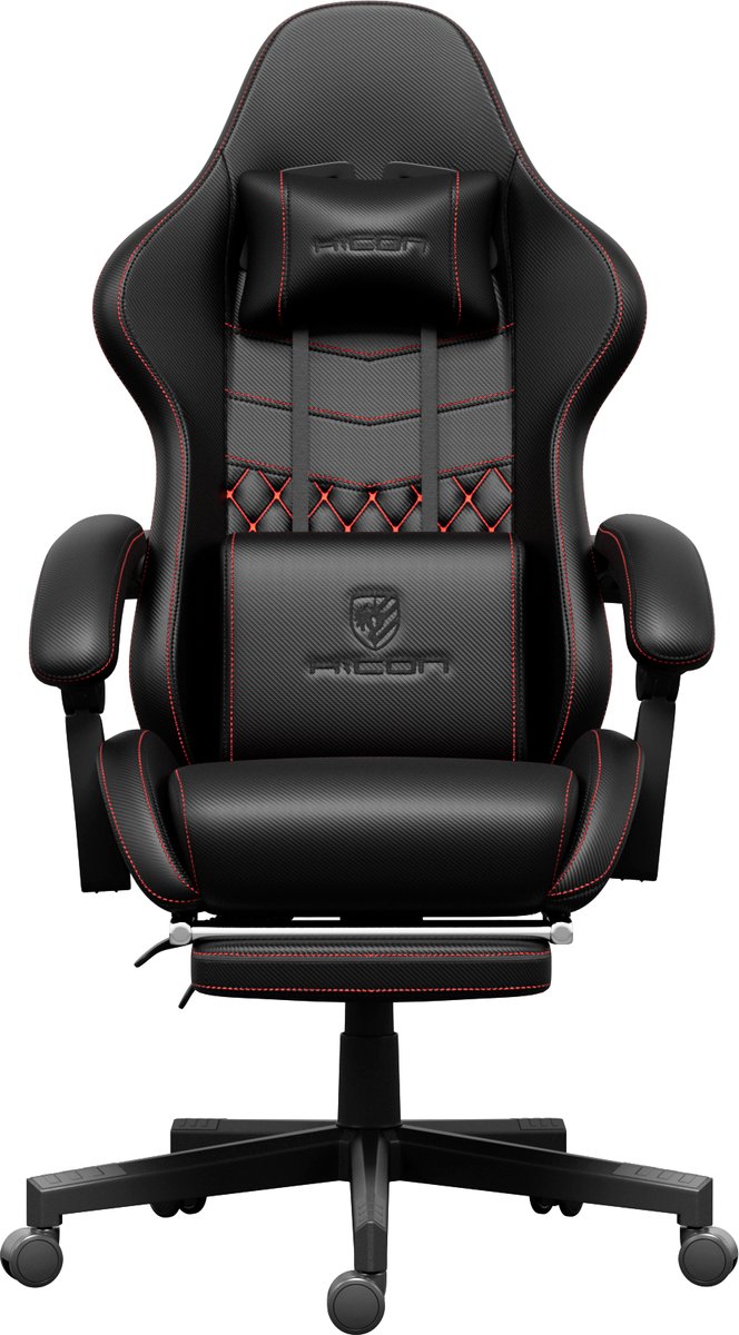 Gaming stoel - Gamestoel - Gaming Chair - Game stoel - Ergonomische - HICON® - Vittoria - Zwart