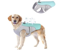 Ademend mesh hondenvest voor grote, middelgrote en kleine honden, grasgroen (L)