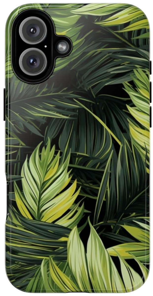 Groen Tropisch Palmbladerenpatroon – Telefoonhoesje Geschikt voor iPhone 16 Plus