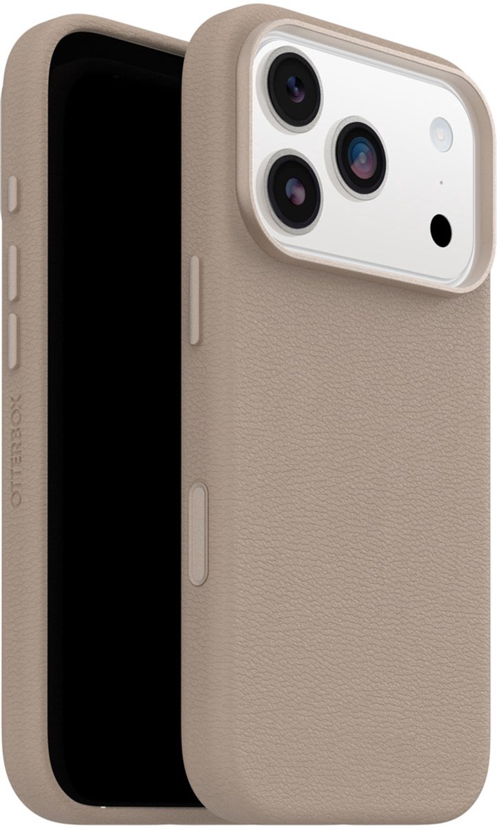 Otterbox Symmetry iPhone 17 Pro Back Cover met MagSafe Magneet Leer Grijs