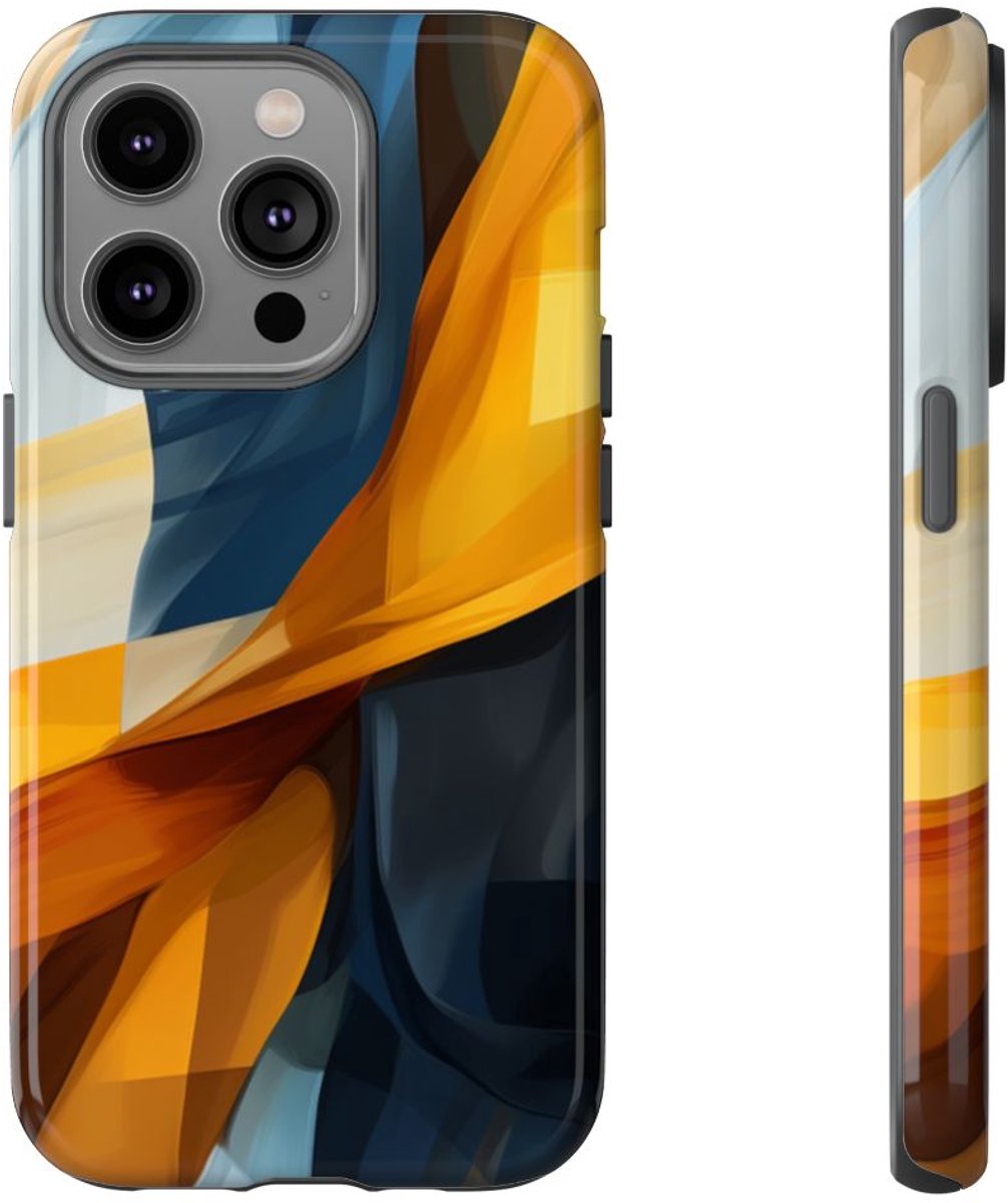 Abstracte Vloeiende Kleurenblokken – Telefoonhoesje Geschikt voor iPhone 14 Pro