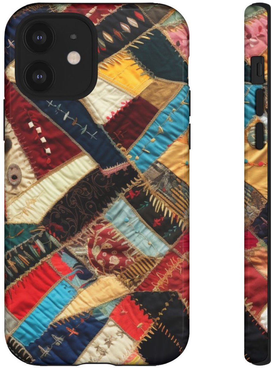 Kleurrijk Patchwork Quilt Design – Telefoonhoesje Geschikt voor iPhone 12