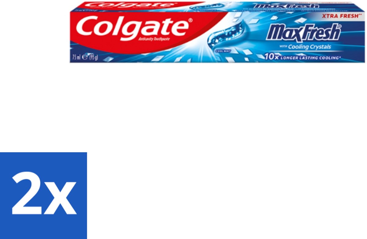 2 x Colgate Tandpasta Maxfresh Coolmint 100 ml - Tandpasta - Frisse Adem - Mondhygiëne - Cariës Bestrijden - Tandplak Verwijderen